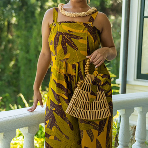 Mono Largo de Pierna Ancha con Estampado Hawaiano Personalizado OEM, de Alta Calidad, 100% Rayón, Tela Suave, con Bolsillos y Botones - Product Image 2