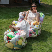 Canapé de rangement moderne et portable pour poupées et animaux en peluche, grand format, transparent, non gonflable, idéal pour ranger les ours en peluche, pour enfants