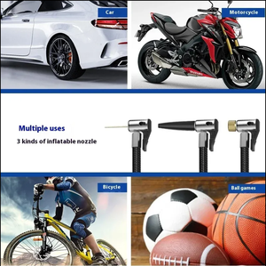 <span class=keywords><strong>Mini</strong></span> <span class=keywords><strong>Compresor</strong></span> de Aire Portátil de 150 PSI con Manómetro y Adaptador de Válvula para Automóvil y Bicicleta, Inflador de Neumáticos Manual Recargable - Product Image 6
