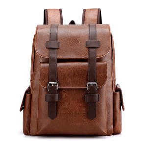 Mochila de cuero para hombre con logotipo personalizado, bolsa de viaje de gran capacidad para hombre, mochila para ordenador portátil de Pu, mochila de lujo para hombre - Product Image 1