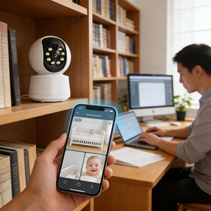 كاميرا أمان منزلية ذكية لاسلكية بدقة 3 ميجابكسل مع واجهة واي فاي ومنفذ Type C، تدعم مراقبة الأطفال وإنذار البكاء والتتبع الذكي للمنزل - Product Image 5