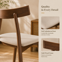 Chaise de salle à manger moderne en bois massif, écologique, avec dossier incurvé et assise rembourrée, pour la maison, le bureau et la salle à manger