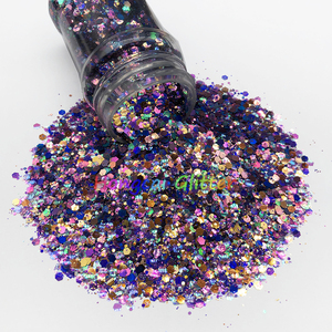 Offre Spéciale – Paillettes Hexagonales Roses et Violettes en Gros, Paillettes Chunky Populaires en Polyester Résistant aux Solvants, à Effet Changeant de Couleur - Product Image 4