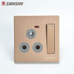 10A 250V Kontrol Sakelar Kunci Besar Soket Steker Pintar Sakelar USB Rose-Emas Hitam Perak Pemasok Listrik - Product Image 3