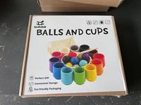 Montessori Materiaal Houten Sorteerspel Nieuw Voorschoolse Leeftijdscategorie Pastel Set Telballen Kopjes Kleur Sorteerballen Juguetes Doos