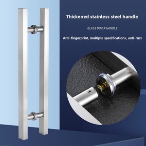 Cửa kính thương mại xử lý cao cấp thép không gỉ Ống Vuông bằng gỗ tay nắm cửa kính xử lý sắt tay nắm cửa - Product Image 6