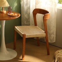 Chaise de salle à manger en bois massif de style nordique Qingdao Funter, chaise en bois tissée pour hôtel, restaurant, vente en gros