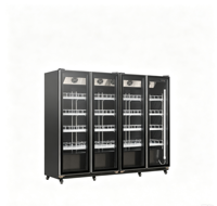 Pendingin Minuman dengan Bingkai Hitam, Pintu Geser di Bawah Bar, untuk Koktail, Pub, dan Lounge