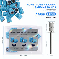 Boîte de 10/45 pièces 60 #   100 #   150 #   Bandes de ponçage céramiques bleues en maille avec dissipation thermique et mandrin pour ponceuse à ongles