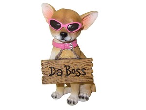 Señal de bienvenida de perro <span class=keywords><strong>Chihuahua</strong></span> de poliresina, figuras surtidas de <span class=keywords><strong>Mini</strong></span> perro, bienvenida de perro, estatuas de jardín coleccionables para mascotas para el hogar - Product Image 3