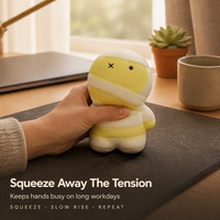 Jouet anti-stress mignon en forme de momie, à remontée lente, jouet de décompression doux et mignon pour enfants et adultes, cadeau