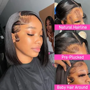 Cheap Glueless Full Hd Lace Wig Peruvian Hair Short Bob Wigs Human Hair Lace Front Brazilian HD Lace Frontal Wig For Black Women