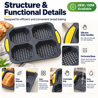 Moule à pain rectangulaire en silicone de qualité alimentaire, multi-usages, résistant à la chaleur, facile à démouler, pour pains faits maison, hamburgers, gâteaux