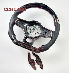 Personalizado para Volkswagen MK7.5 GTI7 <span class=keywords><strong>Golf</strong></span> <span class=keywords><strong>7</strong></span> <span class=keywords><strong>LED</strong></span> forjado fibra de carbono <span class=keywords><strong>volante</strong></span> carreras Tocadiscos - Product Image 2