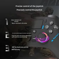 Manette de jeu à vente directe d'usine, joystick, programmation de macros, lumières RVB, vibration, connexion sans fil BT, gyroscope six axes