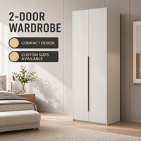Armoire de chambre autoportante moderne avec portes battantes et longue poignée pour les développeurs résidentiels – Fourniture OEM