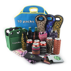 Funda de neopreno para enfriador de botellas de cerveza, soporte de cubierta doble de vino tinto, bolsa de transporte aislante, 2 y 6 paquetes - Product Image 1
