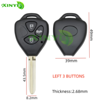 Coque de clé télécommande XINYE pour TOY43/TOY47 à 2/3/4 boutons, remplacement de coque de clé, boîtier de clé transpondeur
