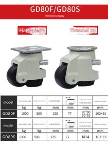 WH FUMA 80F/80S Möbel Einziehbarer industrieller starrer einziehbarer Hochleistungs-Einzieh rollen Schnell verstell griff - Product Image 2