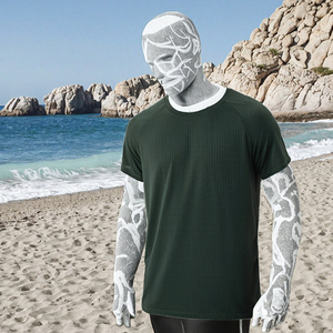 Customized Logo 100% Cotton Men's <b>T</b>-<b>Shirt</b> Short Sleeve Crew Neck Loose Fit Silk Screen Printed 240g Breathable Casual SFANA - Product Image 2