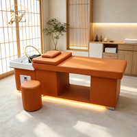 Lit de massage électrique multifonctionnel thaïlandais pour shampoing, avec spa capillaire, cascade et chauffe-eau pour thérapie capillaire