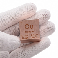 Cube de densité en métal de 25,4 mm/1 pouce, pureté 99,95 %, pour collection d'éléments