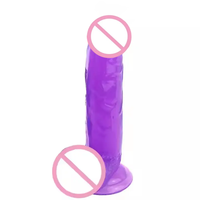 Dildo Realista con Ventosa, Juguetes Eróticos de Gelatina Negra y Colorida, Dildos Grandes para Masturbación Femenina, Juguetes Sexuales