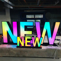 Lettres lumineuses en néon LED en acrylique et acier inoxydable, bord RGB, couleur pleine, lettres publicitaires, forme personnalisable en 3D