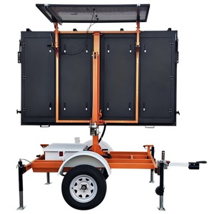 Panneau d'information routière personnalisé à affichage LED, alimenté par énergie solaire, sur remorque mobile, IP65, cadre Q235, non réfléchissant - Product Image 4