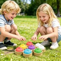 Porte-clés et pendentif mignon en forme de boulette colorée imprimée en 3D, jouet sensoriel à pincer anti-stress et de relaxation