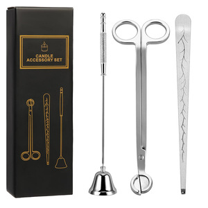Juego de accesorios para velas 3 en 1, cortador de mechas de acero inoxidable, kit de herramientas para apagar velas, negro, plateado, dorado, oro rosa - Product Image 4