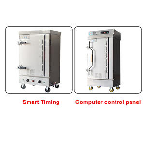 Cuiseur à vapeur industriel simple/vapeur de riz à gaz porte en verre double avec chariot - Product Image 3