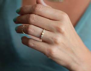 Five Stone 925 Sterling <b>Silver</b> Luxury <b>Opal</b> Moissanite Engagement Anniversary Bridal Wedding Promise <b>Ring</b> for Women Third Party - Product Image 5