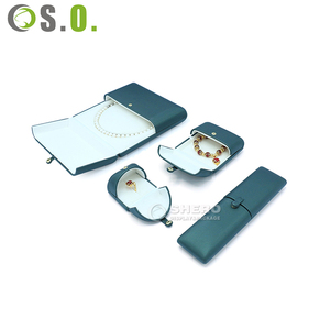 Wholesale Green Hot Sell <b>Jewelry</b> Package Set PU <b>Leather</b> Necklace Ring <b>Jewelry</b> Packaging Box with Logo - Product Image 6