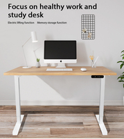 Bureau debout moderne à double moteur, réglable en hauteur électriquement, avec plateau rotatif, structure métallique, pour bureau à domicile et étude