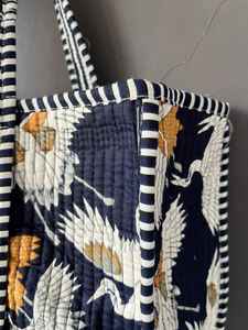 Bolsa de Mano Acolchada de Algodón con Estampado Étnico, Reutilizable, con Asas Resistentes, para Viajes, Compras, Uso Diario - Product Image 3