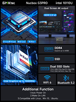 GMKtec G3 Pro Intel Core I3-10110U Mini PC 2-core 4-thread Computer PC 16GB DDR4 512GB SSD Mini Host Desktop Computer