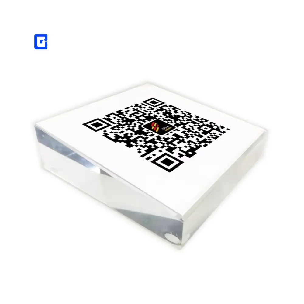 Producto de exhibición de código QR de acrílico personalizado para tiendas, tiendas, restaurantes, centro comercial, Hotel, acrílico sólido