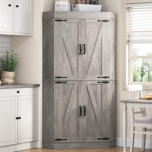 <span class=keywords><strong>Mueble</strong></span> de Almacenamiento de Alimentos Alto de Madera Estilo Rústico 2026, Armario Esquinero <span class=keywords><strong>para</strong></span> Cocina y <span class=keywords><strong>Comedor</strong></span> - Product Image 2