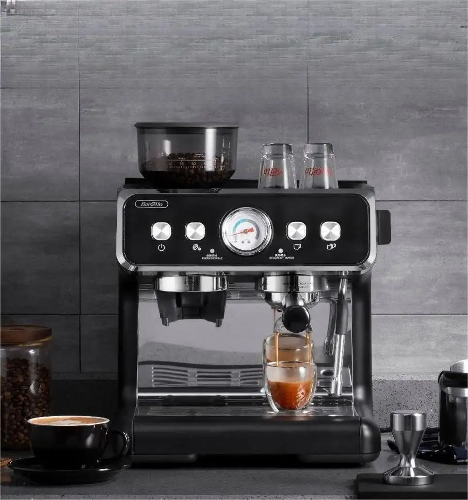 Máquina de café expresso italiana multifuncional, corpo em aço inoxidável, semiautomática, comercial, 15 bar, grande