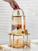 Livraison directe Bouilloire froide en verre baril de stockage d'eau ensemble grande capacité bouilloire froide domestique thé aux fruits whisky baril de boisson