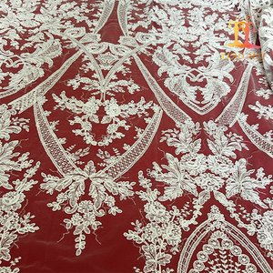 Phong cách mới 100% Polyester hoa thêu dây cô dâu vải tuyn XM-BF0982 vải - Product Image 2