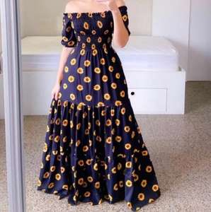 <span class=keywords><strong>Robe</strong></span> longue à imprimé fleuri et à épaules dénudées, mode printemps/été S-3XL - Product Image 4