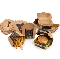 Boîte à hamburger jetable personnalisable en carton ondulé avec revêtement simple face pour l'emballage alimentaire à emporter