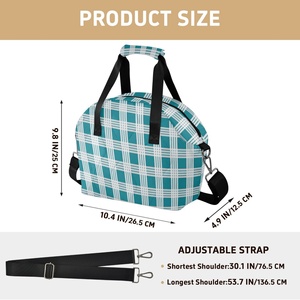 Hawaiian Turquoise Palaka Design Reusable Adult Women Insulated Tote Custom Print Quilted Lunch Cooler Bag for Picnic Office - Product Image 2