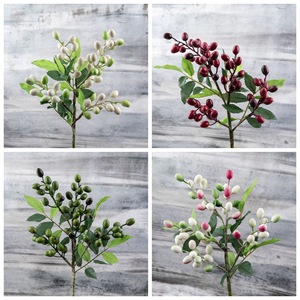 CallaFloral Ramas de Aceitunas Artificiales Blancas, Rojas y Verdes para Decoración Interior, Suministros de Manualidades, Fruta de la Fortuna, Material de Espuma - Product Image 3