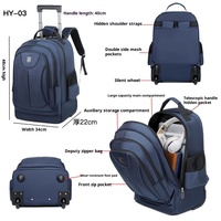 Sac à dos de voyage pour ordinateur portable, multi-usages, imperméable, en polyester Oxford, avec fermeture éclair, haut de gamme, avec roulettes, capacité de 20 à 39 L
