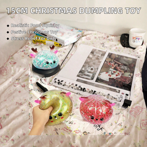 Juguete Blandito de TPR con Forma de Cuerno de Ciervo Navideño de 15 cm, con Polvo Dorado, Tamaño Extra Grande, Simulación de Comida al Vapor, Alivio del Estrés para Niñas - Product Image 4