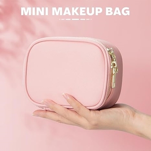 Small Makeup Bag with <b>Mirror</b> and <b>Light</b> Mini Makeup Train Case Cosmetic Organizer 3 Adjustable Brightness Toiletry Bag - Product Image 3