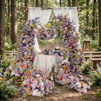 Décoration d'événements en gros : Arche de mariage et toile de fond en fleurs artificielles en soie, réalistes et colorées